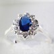 Piękny srebrny pierścionek - KP003 blue