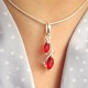 Srebrna zawieszka. Srebro + cyrkonie Próba 925 KNE043C-RED - 2