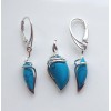 Komplet biżuterii zawieszka + kolczyki. Srebro 925 Turkus 884T